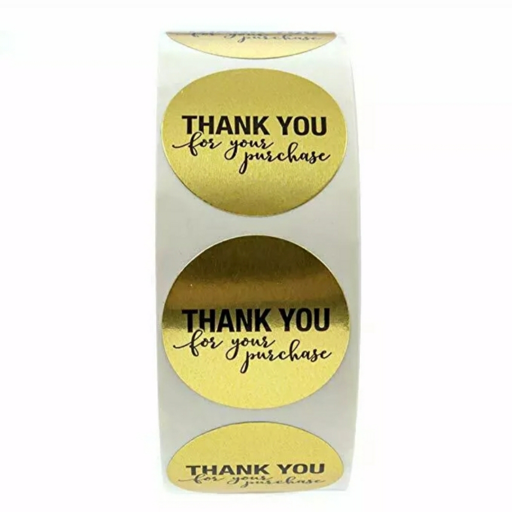 200 pieces gold foil Thank you stickers - Picture 2 of 4